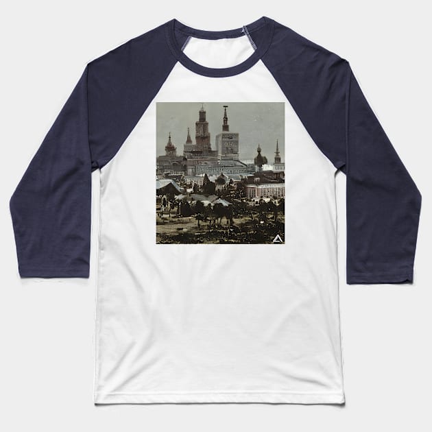 A city in the 1800's Baseball T-Shirt by Avedaz